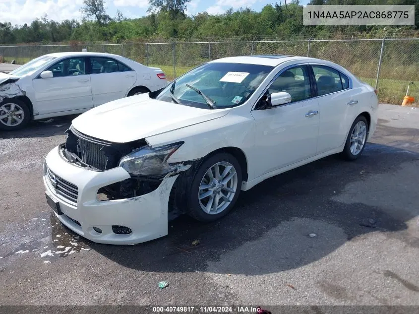 2010 Nissan Maxima 3.5 Sv VIN: 1N4AA5AP2AC868775 Lot: 40749817