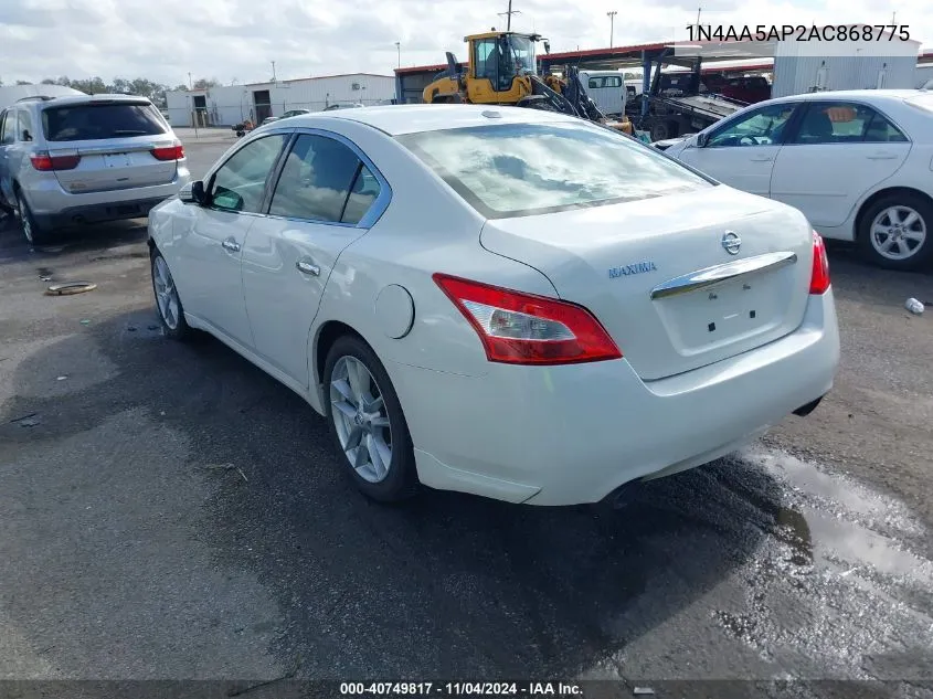 2010 Nissan Maxima 3.5 Sv VIN: 1N4AA5AP2AC868775 Lot: 40749817