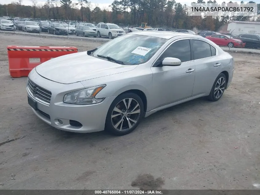 2010 Nissan Maxima 3.5 Sv VIN: 1N4AA5AP0AC861792 Lot: 40765004