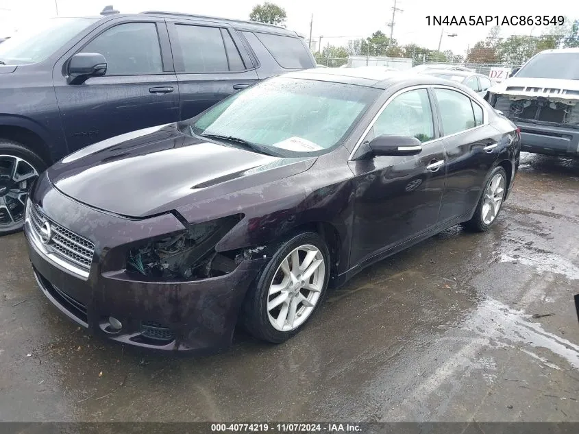 2010 Nissan Maxima 3.5 Sv VIN: 1N4AA5AP1AC863549 Lot: 40774219