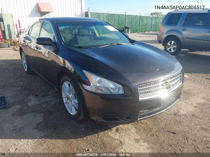 2010 Nissan Maxima 3.5 S VIN: 1N4AA5AP0AC806517 Lot: 40776278