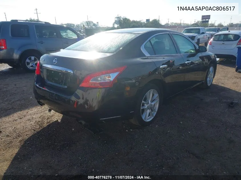 2010 Nissan Maxima 3.5 S VIN: 1N4AA5AP0AC806517 Lot: 40776278