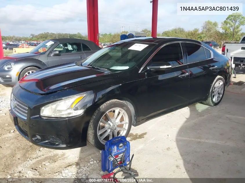 2010 Nissan Maxima 3.5 Sv VIN: 1N4AA5AP3AC801439 Lot: 40778777