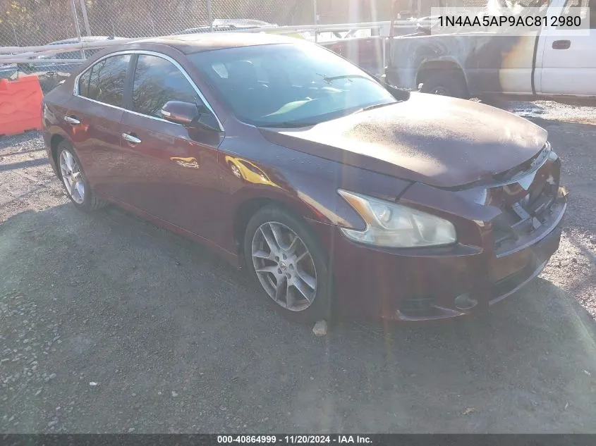 2010 Nissan Maxima 3.5 Sv VIN: 1N4AA5AP9AC812980 Lot: 40864999