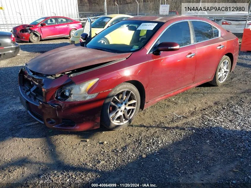 2010 Nissan Maxima 3.5 Sv VIN: 1N4AA5AP9AC812980 Lot: 40864999