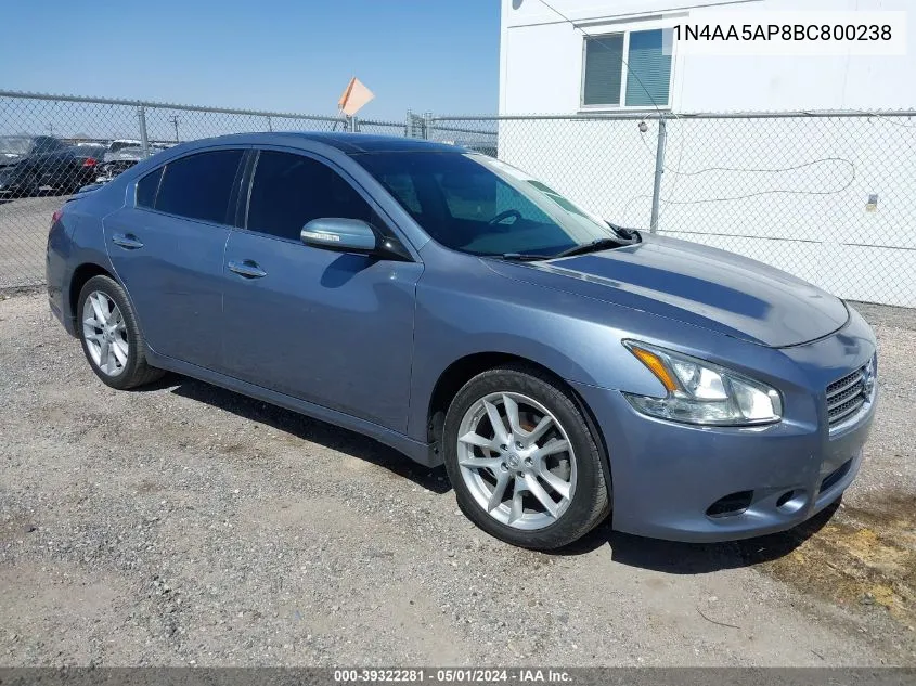 2011 Nissan Maxima 3.5 Sv VIN: 1N4AA5AP8BC800238 Lot: 39322281