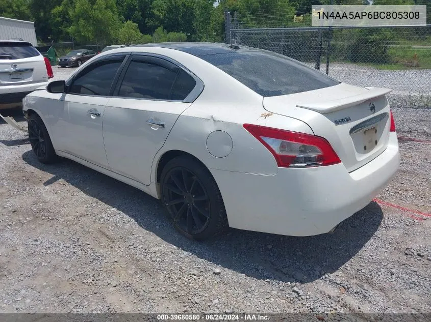 1N4AA5AP6BC805308 2011 Nissan Maxima 3.5 Sv