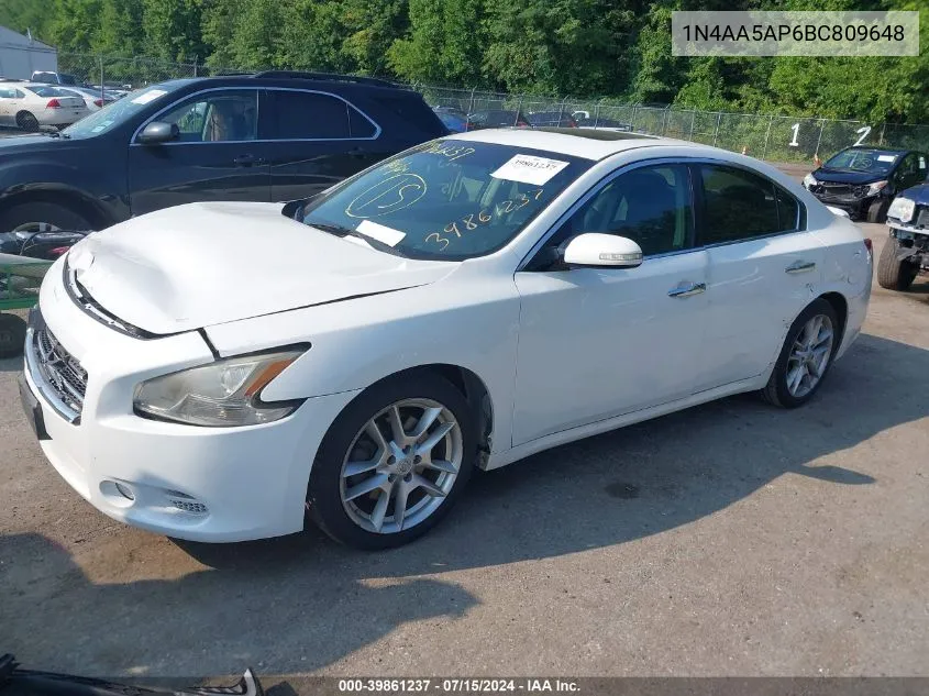 1N4AA5AP6BC809648 2011 Nissan Maxima 3.5 Sv