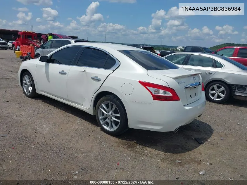 2011 Nissan Maxima 3.5 S VIN: 1N4AA5AP3BC836984 Lot: 39908153