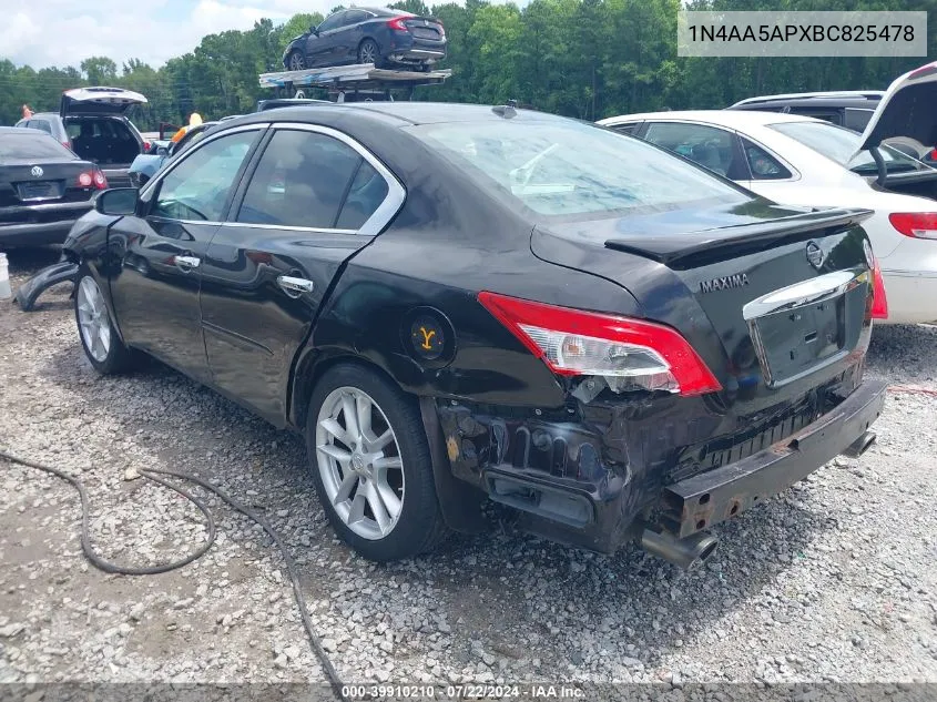 2011 Nissan Maxima 3.5 Sv VIN: 1N4AA5APXBC825478 Lot: 39910210