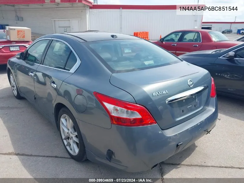 1N4AA5AP6BC851544 2011 Nissan Maxima 3.5 Sv