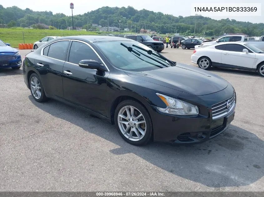 2011 Nissan Maxima 3.5 Sv VIN: 1N4AA5AP1BC833369 Lot: 39968946