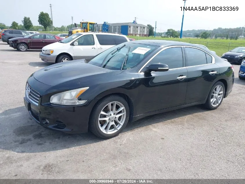 2011 Nissan Maxima 3.5 Sv VIN: 1N4AA5AP1BC833369 Lot: 39968946