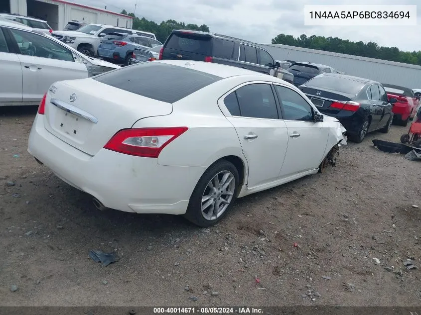 1N4AA5AP6BC834694 2011 Nissan Maxima 3.5 Sv