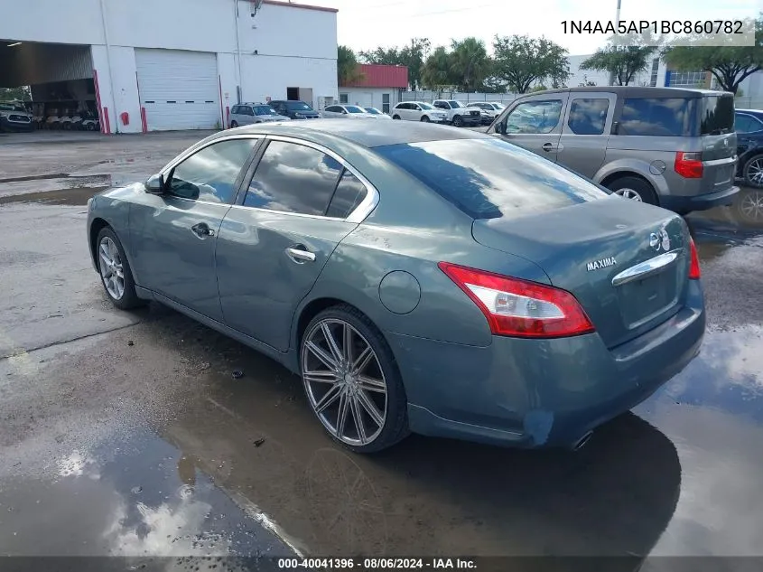 2011 Nissan Maxima 3.5 S VIN: 1N4AA5AP1BC860782 Lot: 40041396