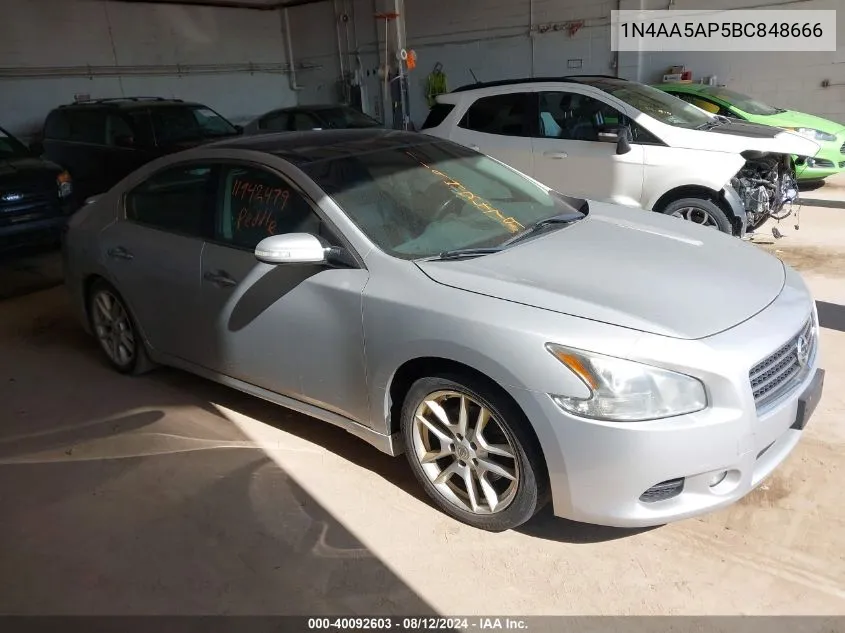 2011 Nissan Maxima 3.5 Sv VIN: 1N4AA5AP5BC848666 Lot: 40092603