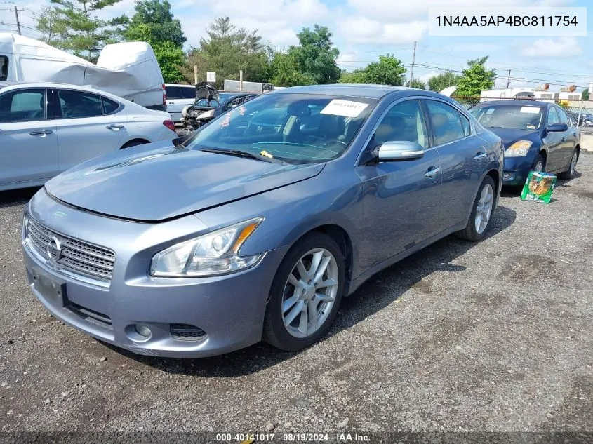 2011 Nissan Maxima 3.5 Sv VIN: 1N4AA5AP4BC811754 Lot: 40141017