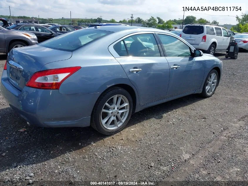 2011 Nissan Maxima 3.5 Sv VIN: 1N4AA5AP4BC811754 Lot: 40141017