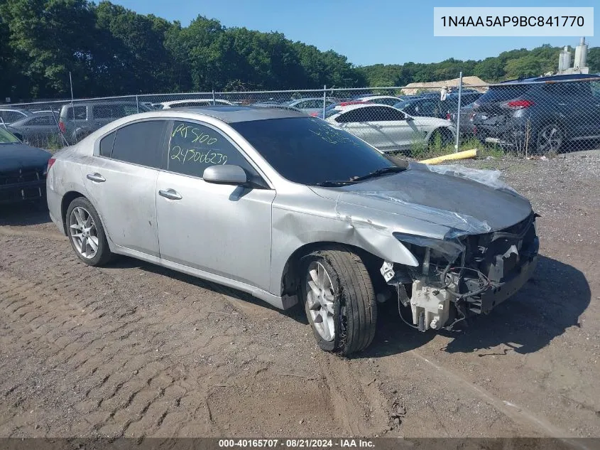 2011 Nissan Maxima 3.5 S VIN: 1N4AA5AP9BC841770 Lot: 40165707