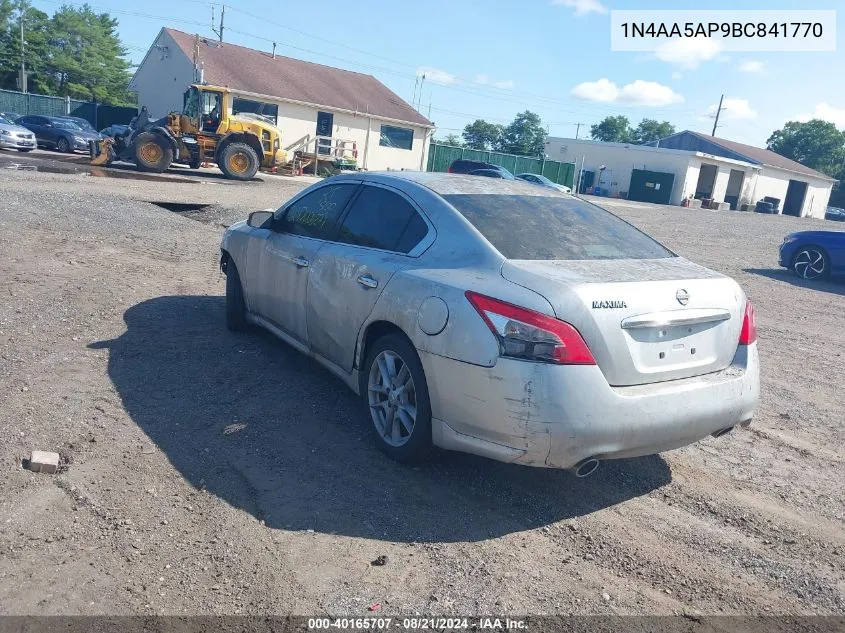 2011 Nissan Maxima 3.5 S VIN: 1N4AA5AP9BC841770 Lot: 40165707