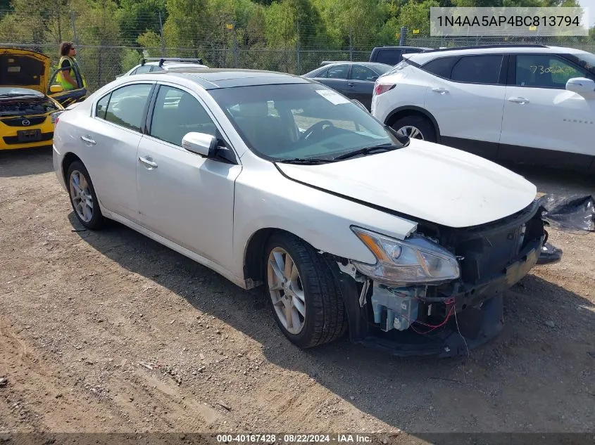 2011 Nissan Maxima 3.5 Sv VIN: 1N4AA5AP4BC813794 Lot: 40167428