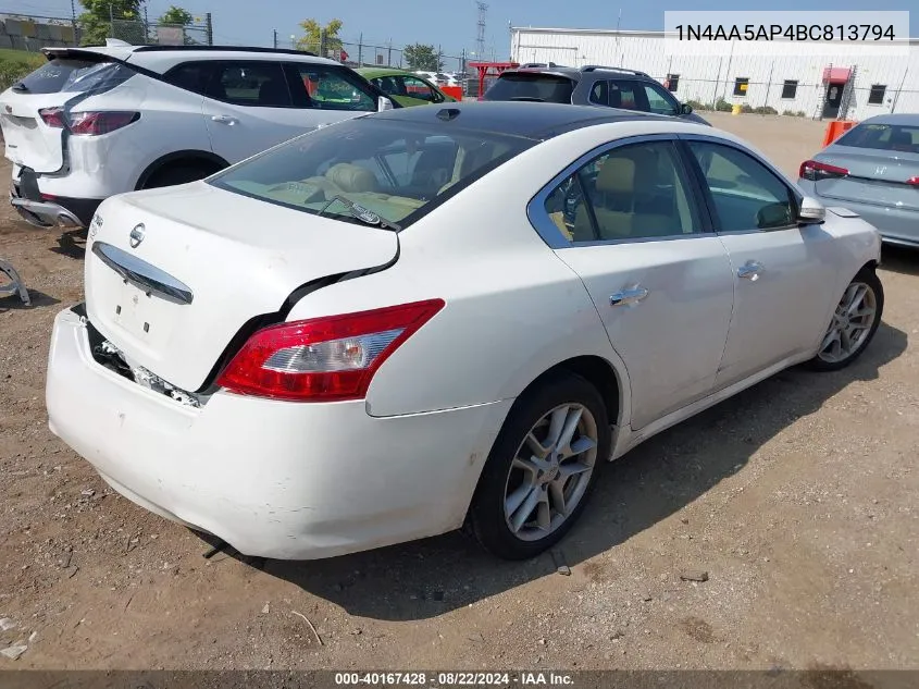 2011 Nissan Maxima 3.5 Sv VIN: 1N4AA5AP4BC813794 Lot: 40167428