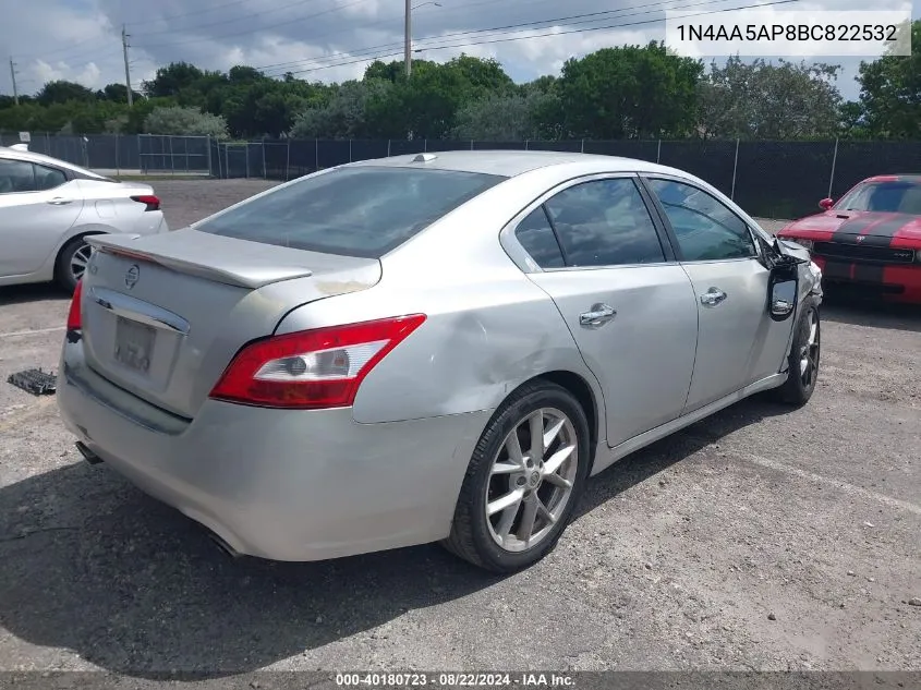 2011 Nissan Maxima 3.5 Sv VIN: 1N4AA5AP8BC822532 Lot: 40180723