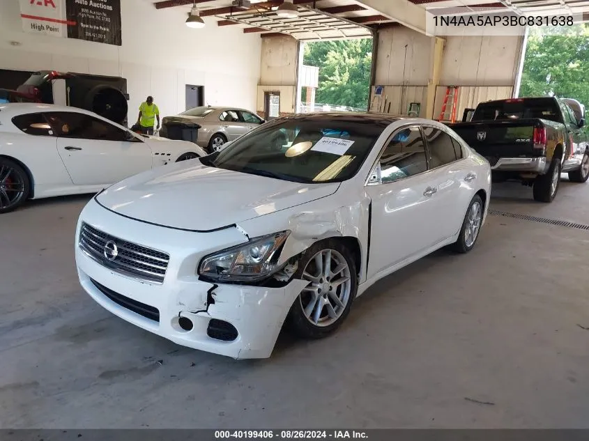 2011 Nissan Maxima 3.5 Sv VIN: 1N4AA5AP3BC831638 Lot: 40199406