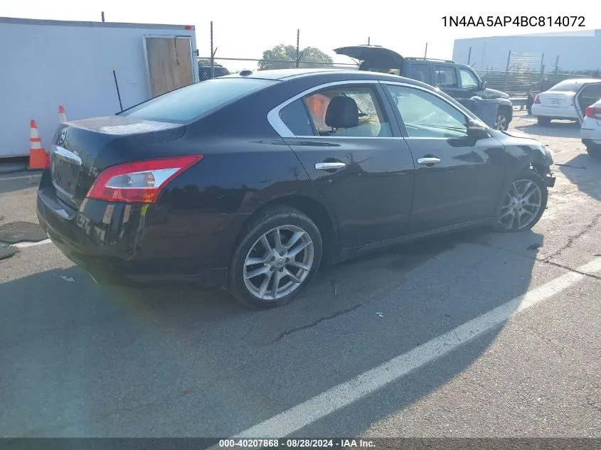 2011 Nissan Maxima 3.5 Sv VIN: 1N4AA5AP4BC814072 Lot: 40207868