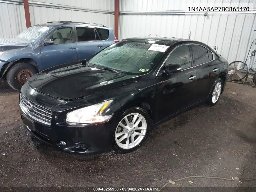 2011 Nissan Maxima 3.5 S/3.5 Sv VIN: 1N4AA5AP7BC865470 Lot: 40255953