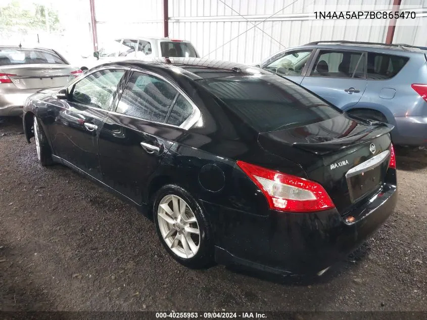 2011 Nissan Maxima 3.5 S/3.5 Sv VIN: 1N4AA5AP7BC865470 Lot: 40255953