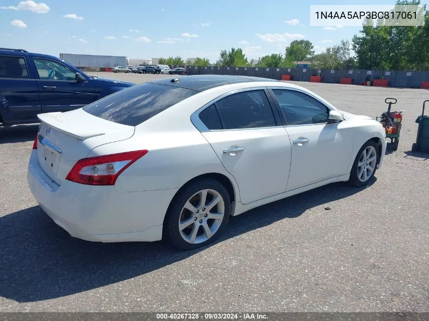 2011 Nissan Maxima 3.5 Sv VIN: 1N4AA5AP3BC817061 Lot: 40267328