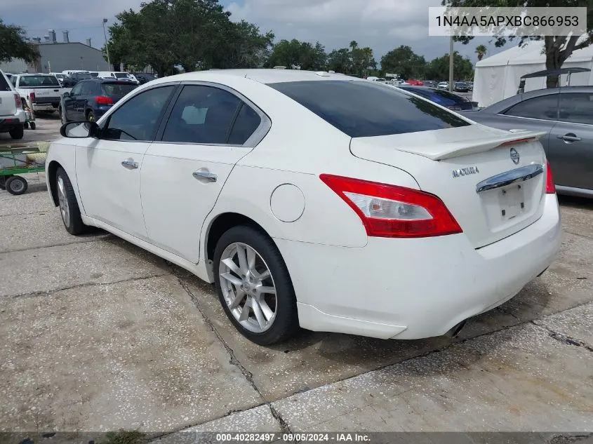 2011 Nissan Maxima 3.5 Sv VIN: 1N4AA5APXBC866953 Lot: 40282497