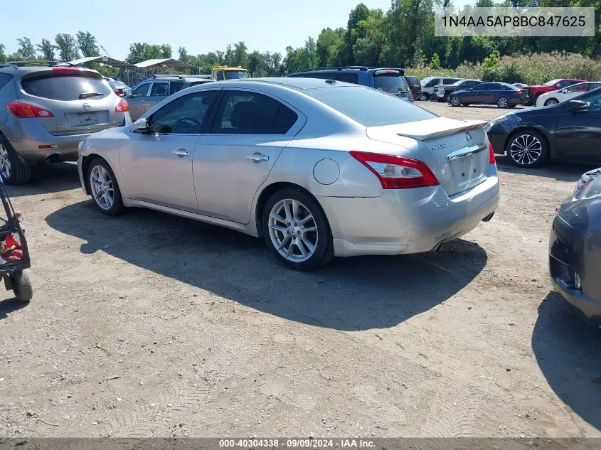 2011 Nissan Maxima 3.5 Sv VIN: 1N4AA5AP8BC847625 Lot: 40304338