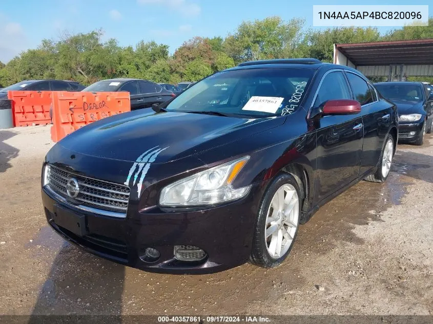 2011 Nissan Maxima 3.5 S VIN: 1N4AA5AP4BC820096 Lot: 40357861