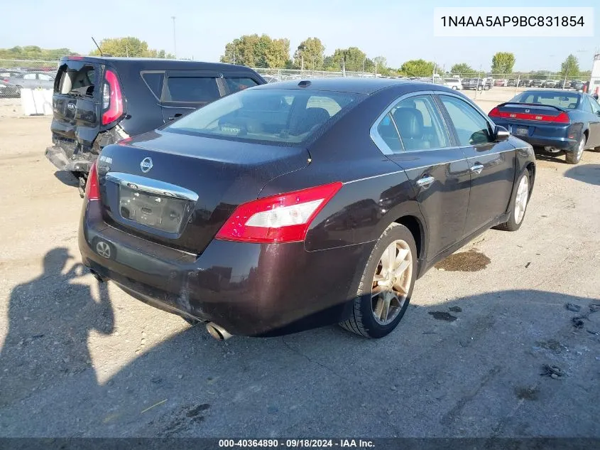 2011 Nissan Maxima 3.5 Sv VIN: 1N4AA5AP9BC831854 Lot: 40364890