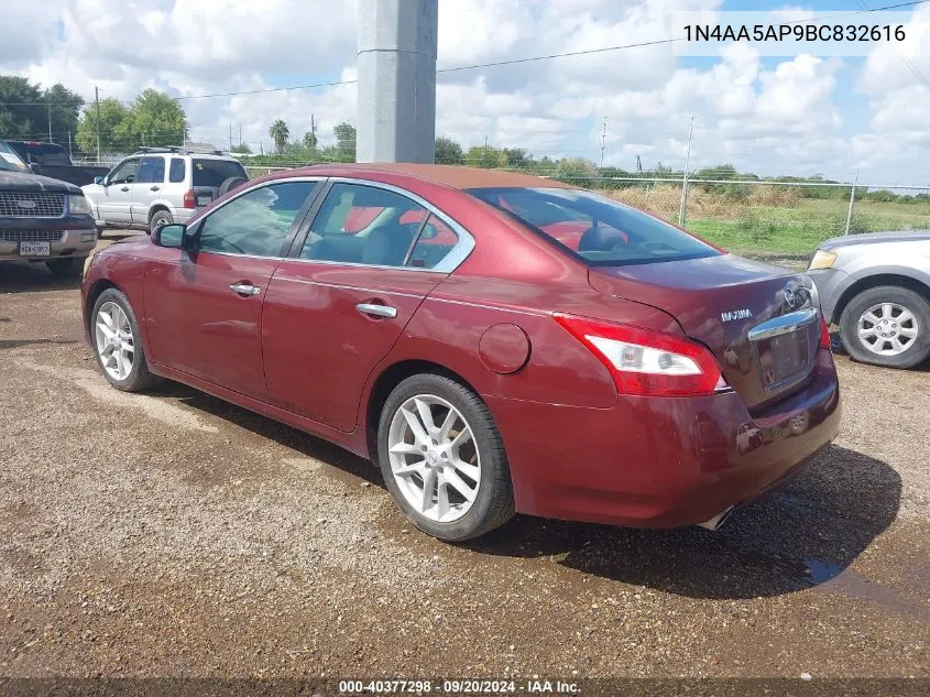 2011 Nissan Maxima 3.5 S VIN: 1N4AA5AP9BC832616 Lot: 40377298