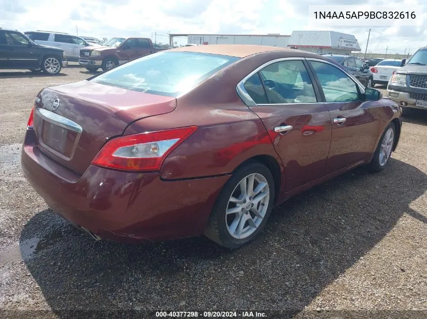 2011 Nissan Maxima 3.5 S VIN: 1N4AA5AP9BC832616 Lot: 40377298