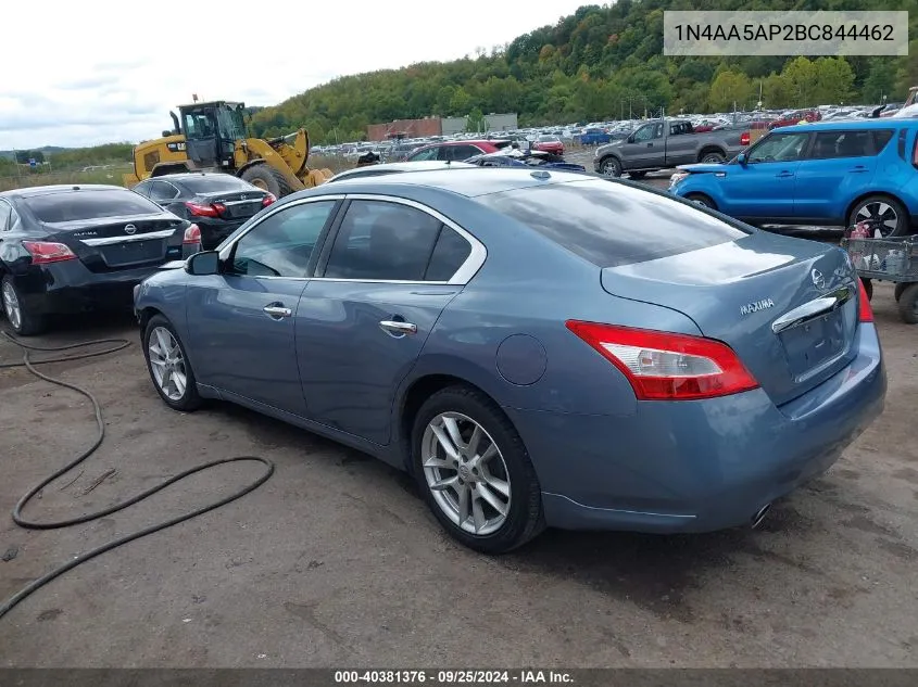 2011 Nissan Maxima 3.5 Sv VIN: 1N4AA5AP2BC844462 Lot: 40381376