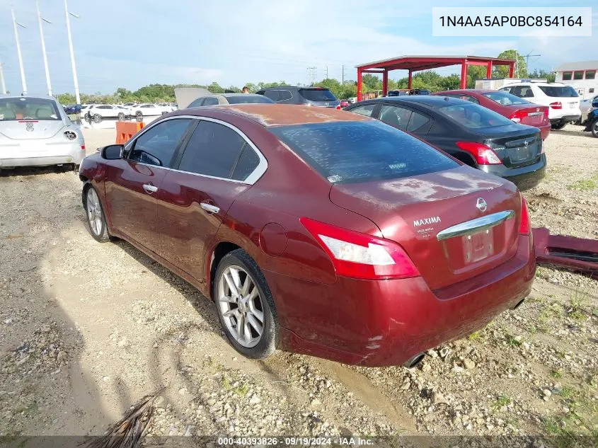 2011 Nissan Maxima 3.5 S VIN: 1N4AA5AP0BC854164 Lot: 40393826