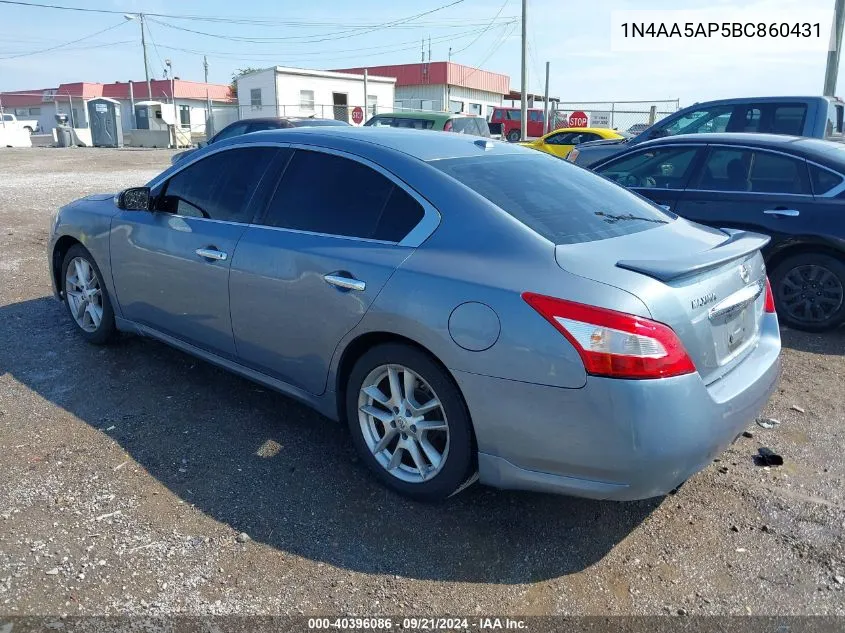 2011 Nissan Maxima 3.5 Sv VIN: 1N4AA5AP5BC860431 Lot: 40396086