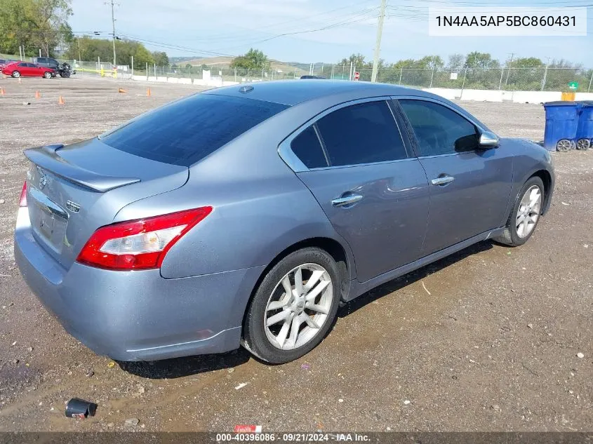 2011 Nissan Maxima 3.5 Sv VIN: 1N4AA5AP5BC860431 Lot: 40396086