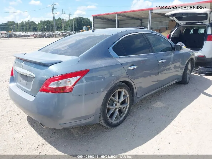 2011 Nissan Maxima 3.5 Sv VIN: 1N4AA5AP0BC854357 Lot: 40396349