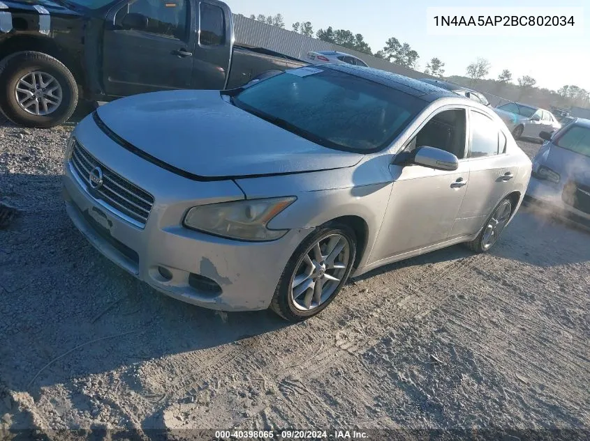 1N4AA5AP2BC802034 2011 Nissan Maxima 3.5 Sv