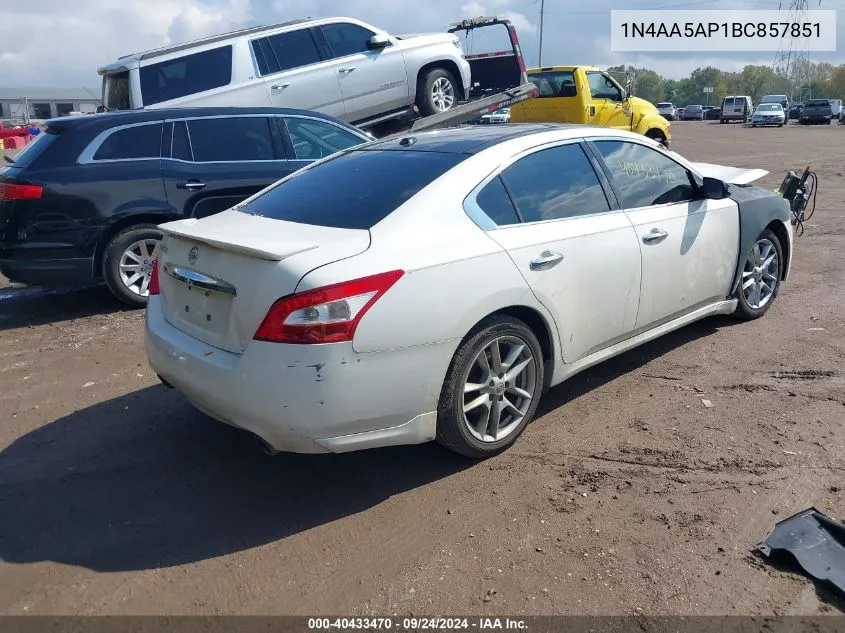 1N4AA5AP1BC857851 2011 Nissan Maxima 3.5 Sv