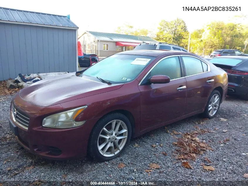 2011 Nissan Maxima S/Sv VIN: 1N4AA5AP2BC835261 Lot: 40444466