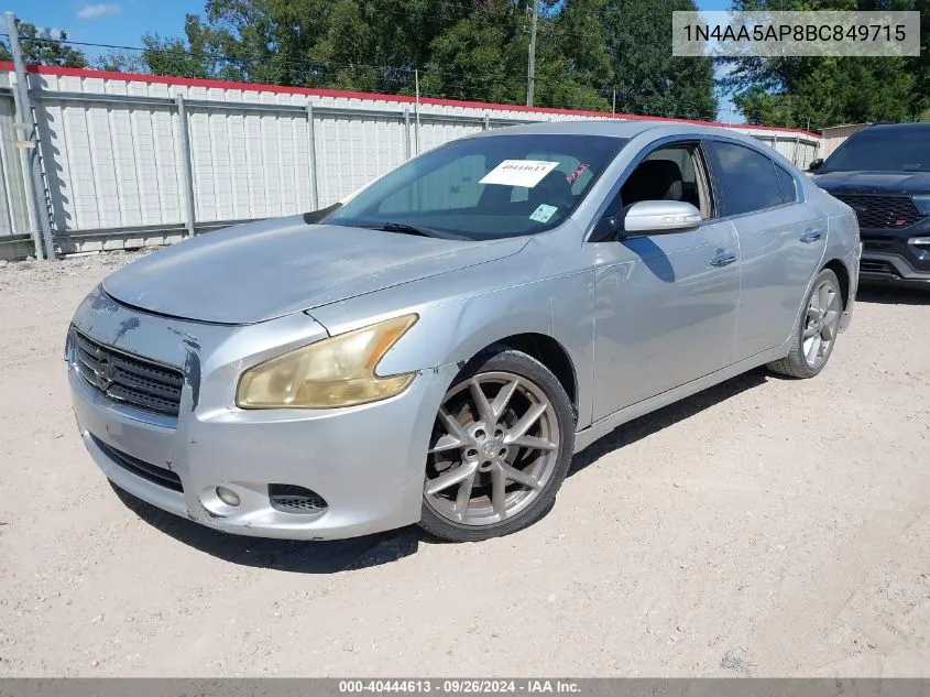 2011 Nissan Maxima 3.5 Sv VIN: 1N4AA5AP8BC849715 Lot: 40444613