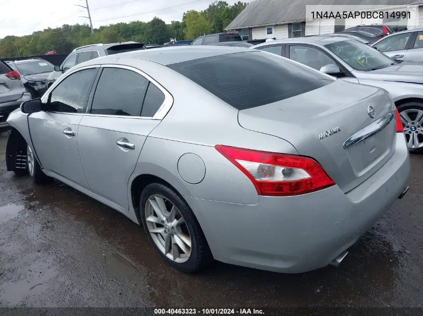 1N4AA5AP0BC814991 2011 Nissan Maxima S/Sv