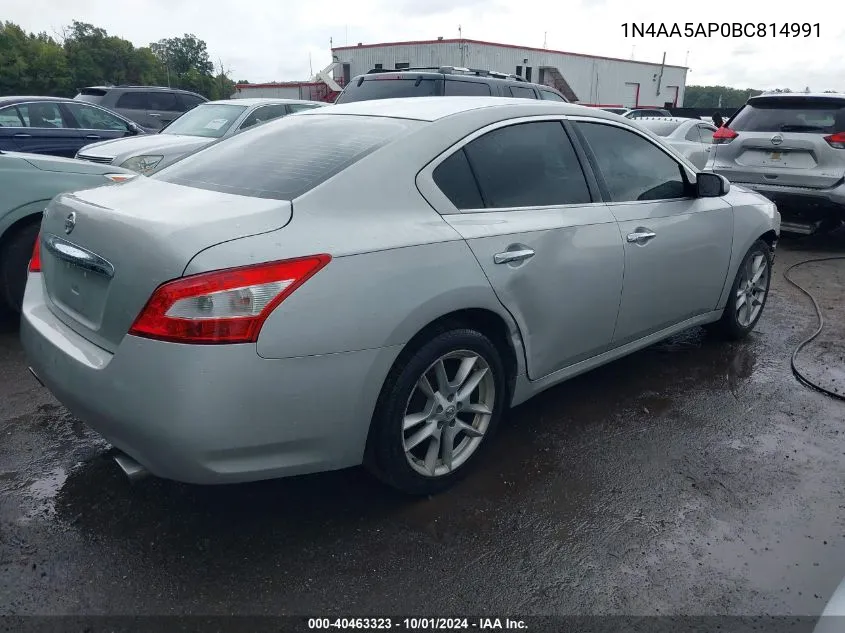 2011 Nissan Maxima S/Sv VIN: 1N4AA5AP0BC814991 Lot: 40463323