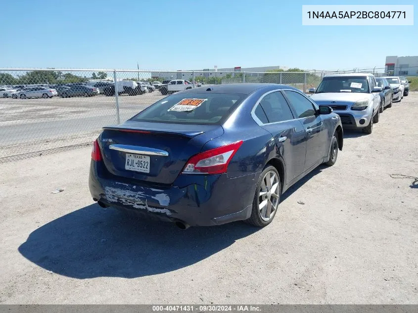 1N4AA5AP2BC804771 2011 Nissan Maxima 3.5 Sv